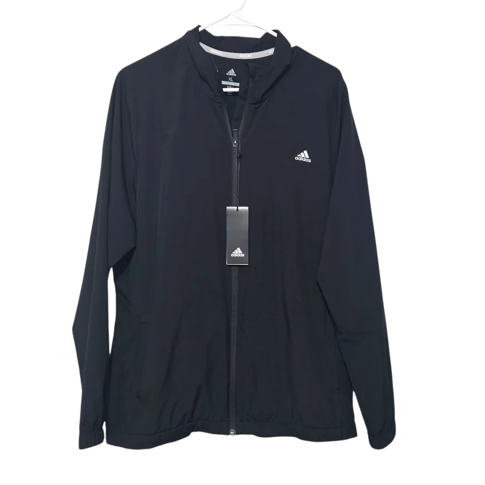 NWT Adidas Woman's Black Windbraker Jacket Size XL